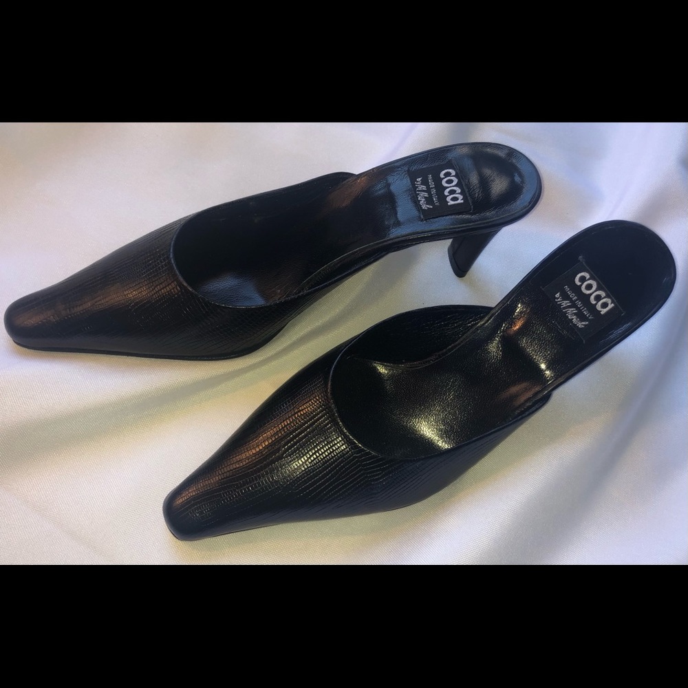 Coca Black Heels-slides size 37 Italian